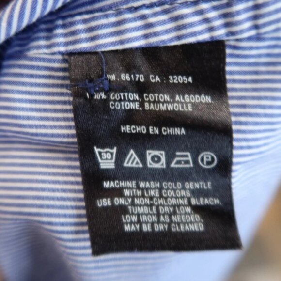 Meadow Rue Anthropologie Blue White Striped Button Up Shirt Floral Cuff Size 2 - Picture 5 of 6